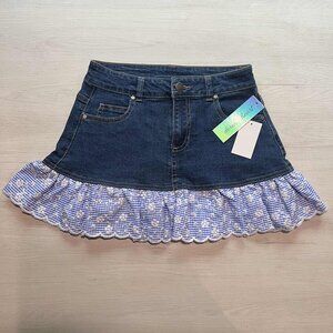 Girls’ Denim Skirt with Ruffle Hem – Derek Heart